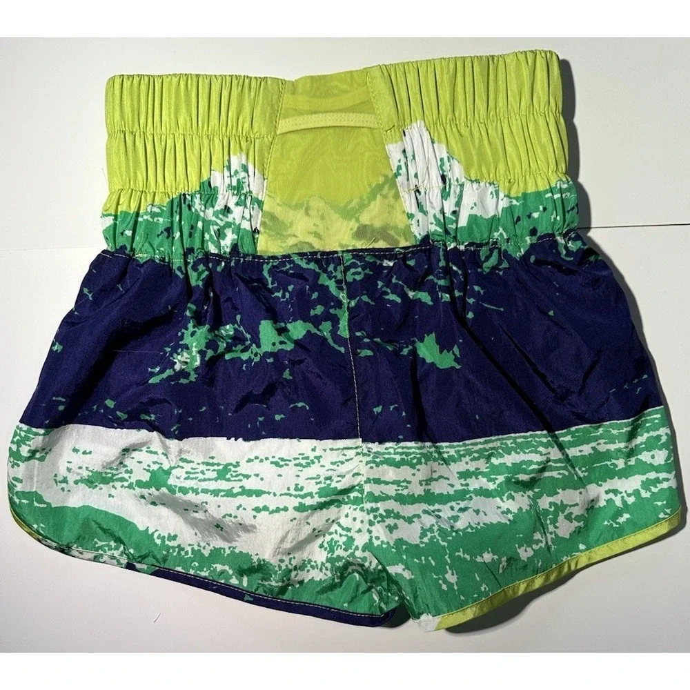 Free People FP Movement The Way Home Shorts Sz XS Green And Blue NWT - Picture 4 of 6